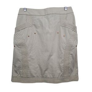 Leifsdottir Pin Striped Tan Skirt Size 8 With Stains